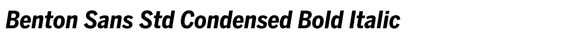 Benton Sans Std Condensed Bold Italic image